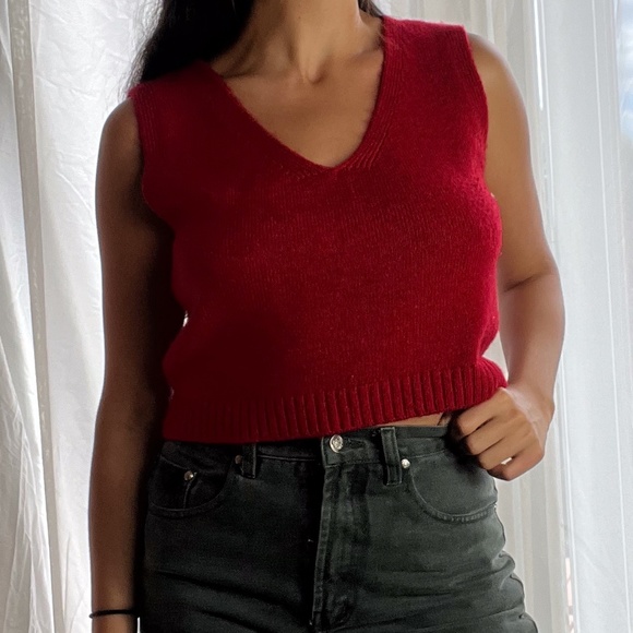 Red Sweater Vest - Picture 3 of 4